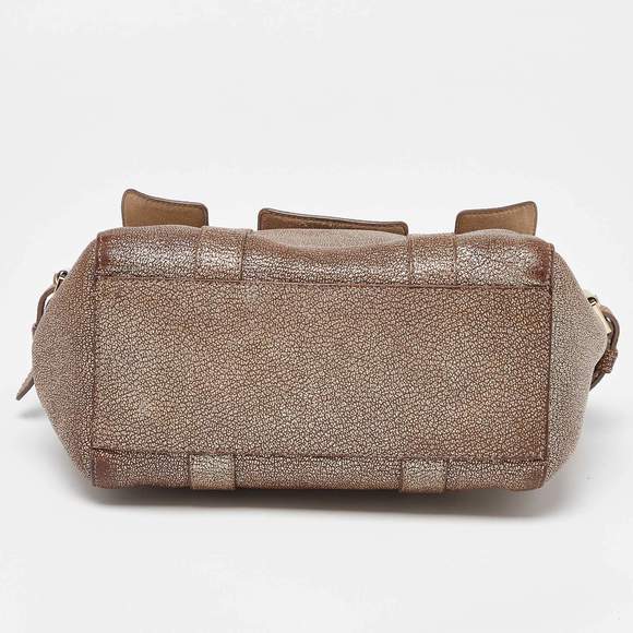 Mulberry Metallic Brown Leather Mini Bayswater Satchel - Picture 7 of 9